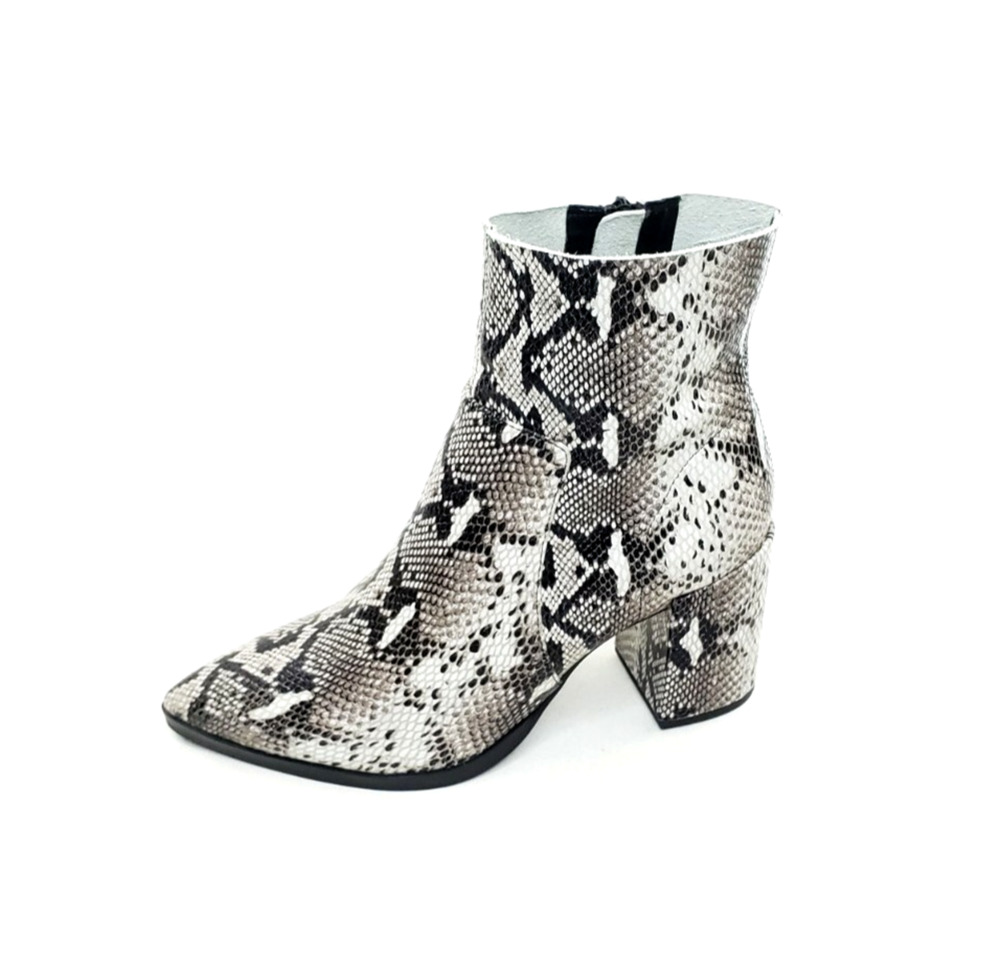 Tony Bianco Brazen Womens Ankle Boots Snake Print Leather Block Heel Size 8